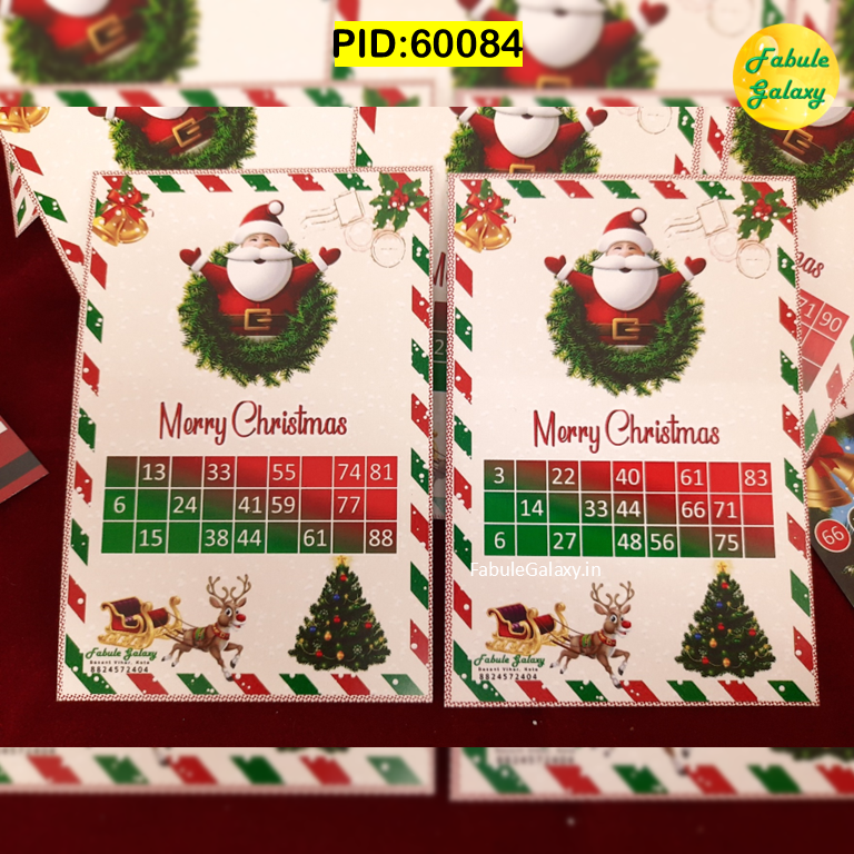 X-Mas Theme Tambola Cards Housie Tickets