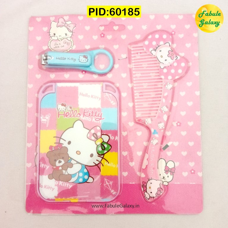 Girls Grooming Kit - Mirror, Comb, Nailcutter Gift Set