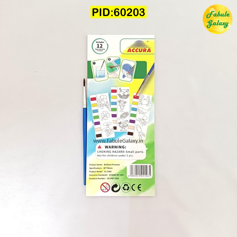 Bookmark Color Book with Brush and Color