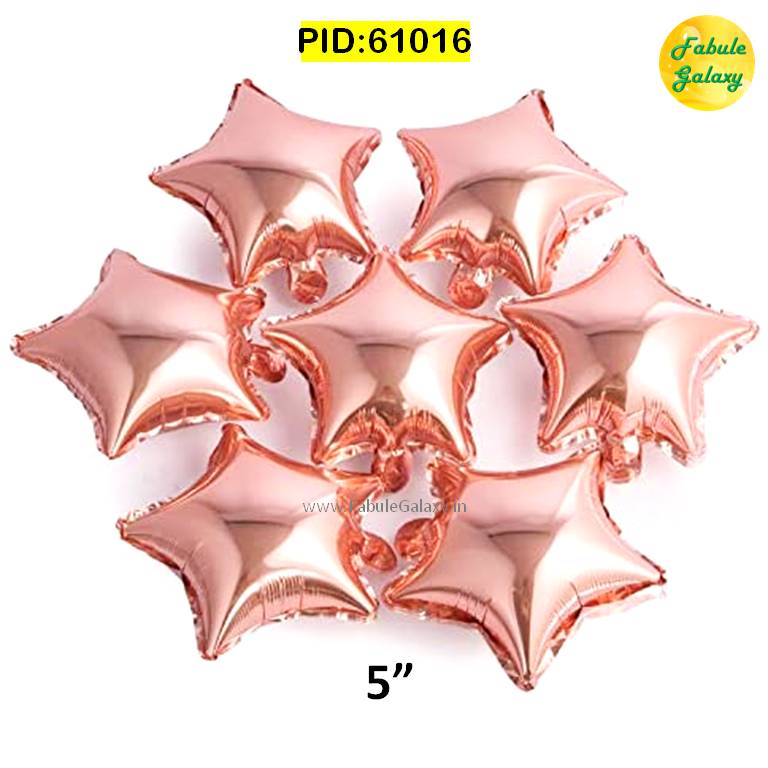 Star Shape Pink Rose Gold Foil Balloon 5 Inch- 1Pc- SKU 61016