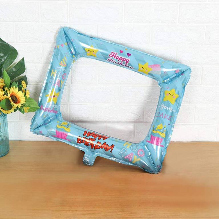 "Happy Birthday" Printed Selfie Frame Shaped Foil Balloon 18x23 Inch