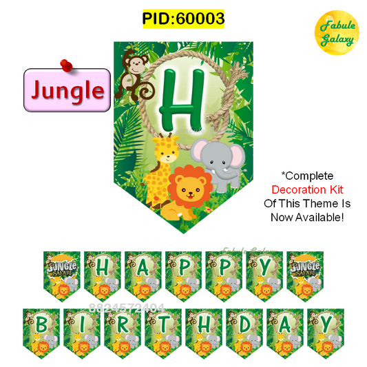 FG Jungle Theme Happy Birthday Banner