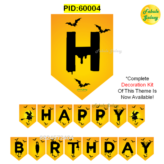 FG Halloween Theme Happy Birthday Banner