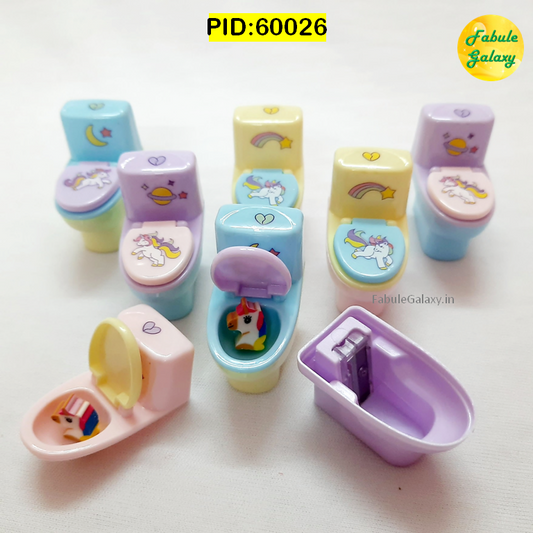 Sharpener Commode shape with unicorn eraser