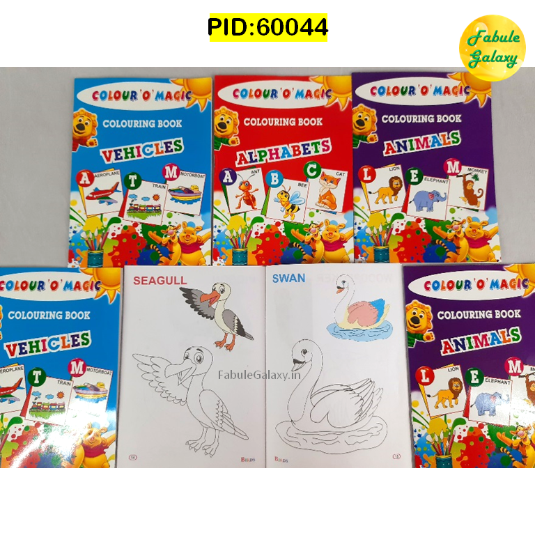 Set of Colour 'O' Magic coloring books on a white background