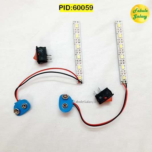 LED Strip with battery connector and switch - 2Pc Set