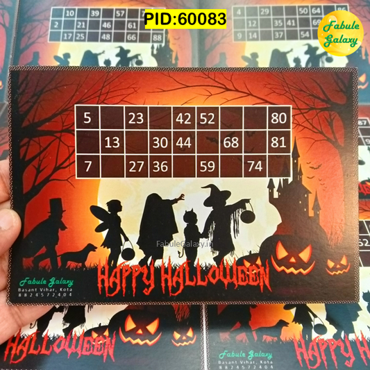 Halloween Theme Tambola Cards Housie Tickets