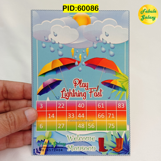 Monsoon Welcome Theme Tambola Cards Housie Tickets