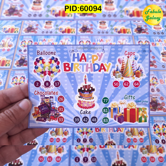 Birthday Theme Tambola Cards Housie Tickets