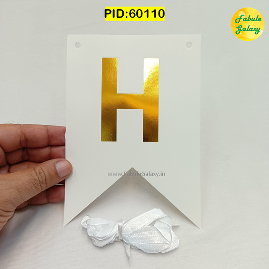 Happy Birthday Banner - White