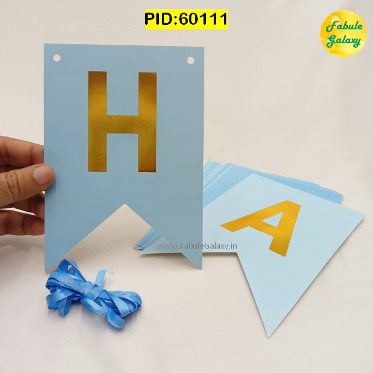 Happy Birthday Banner - Light Blue