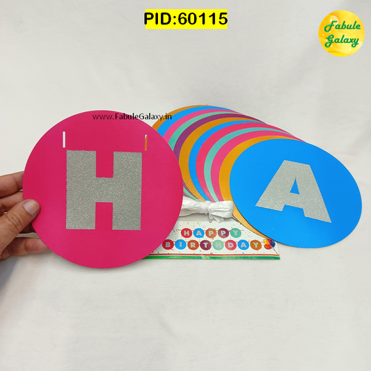 Happy Birthday Banner - Round-Multicolored