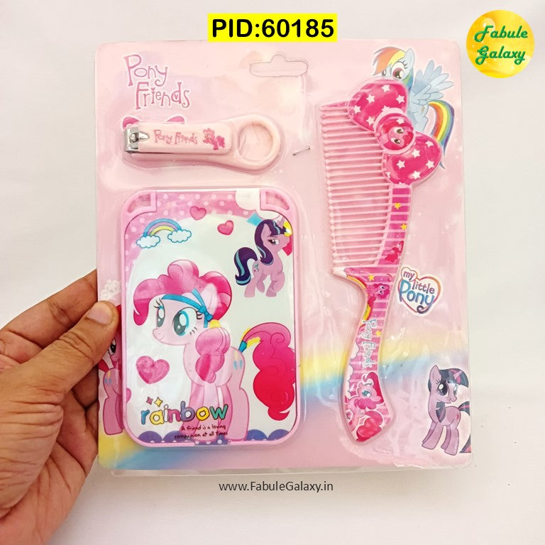 Girls Grooming Kit - Mirror, Comb, Nailcutter Gift Set