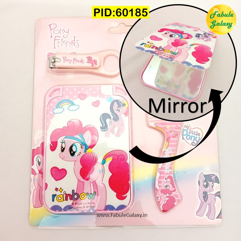 Girls Grooming Kit - Mirror, Comb, Nailcutter Gift Set
