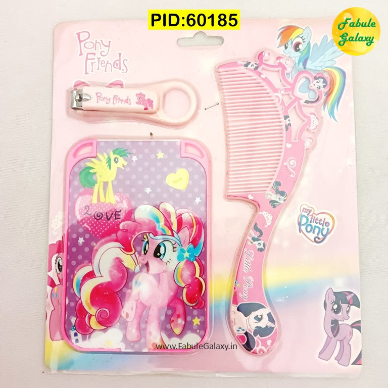 Girls Grooming Kit - Mirror, Comb, Nailcutter Gift Set