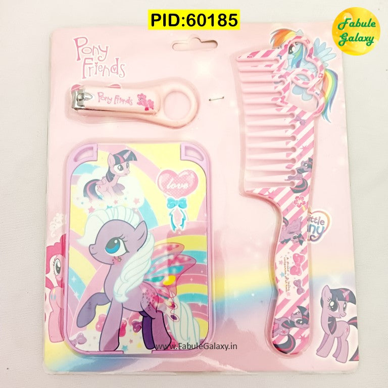 Girls Grooming Kit - Mirror, Comb, Nailcutter Gift Set