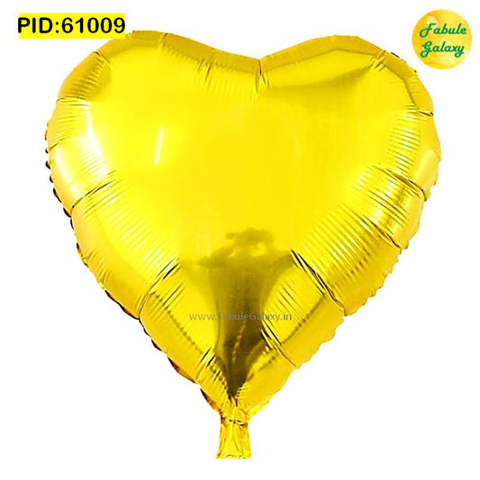 Heart Shape Golden Foil Balloon 17 Inch