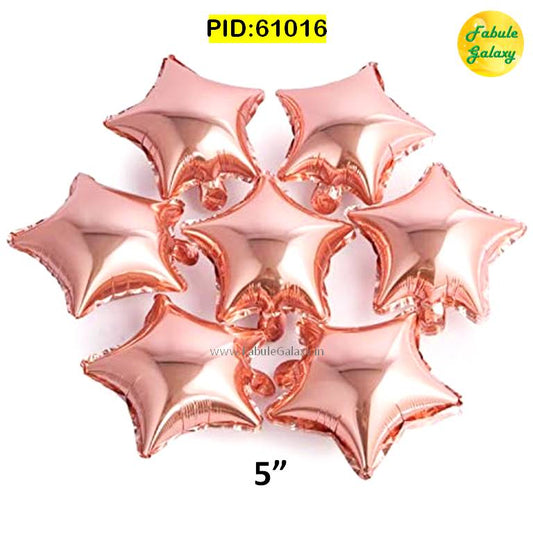 Star Shape Pink Rose Gold Foil Balloon 5 Inch- 1Pc- SKU 61016