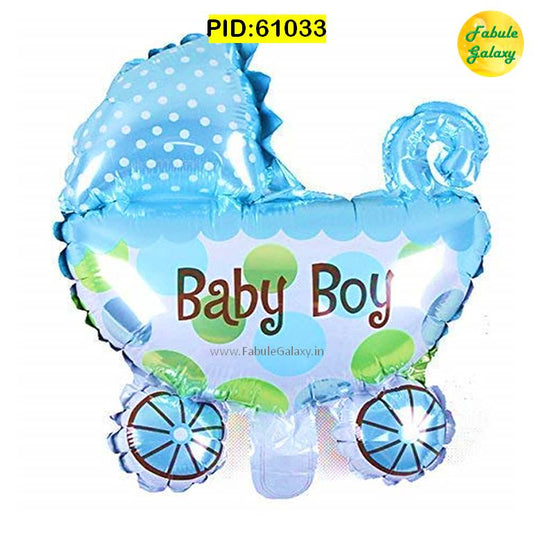 "Baby Boy" Printed Stroller Shaped Foil Balloon 30"