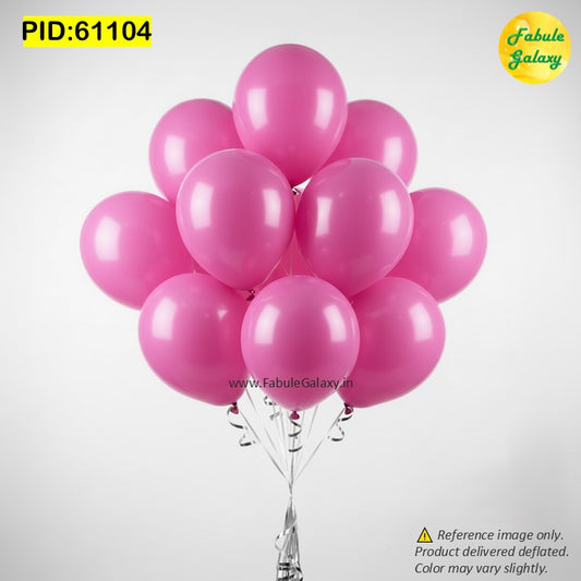 Pink Latex Balloons - 10 Pc