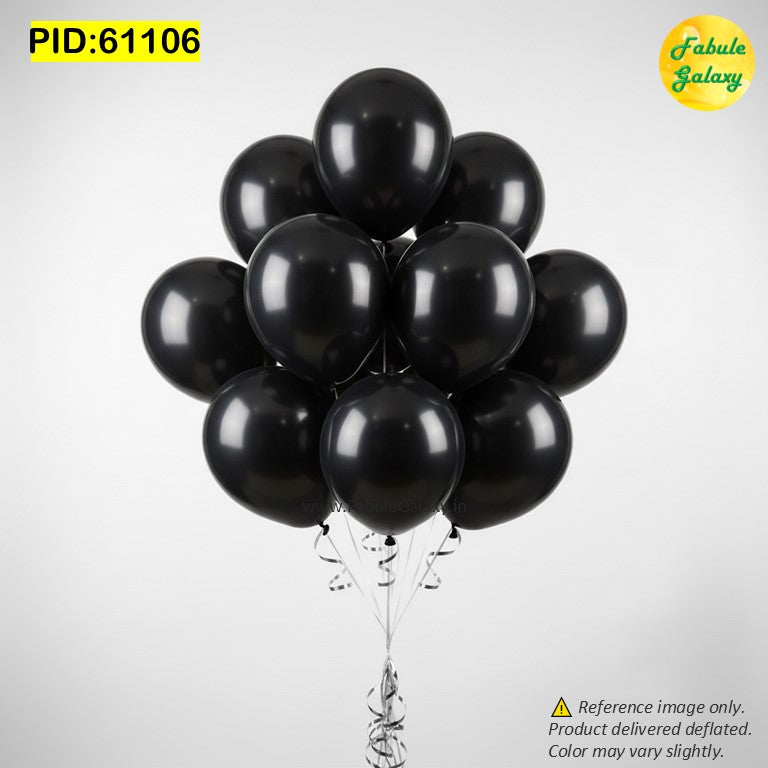 Black Latex Balloons - 10 Pc