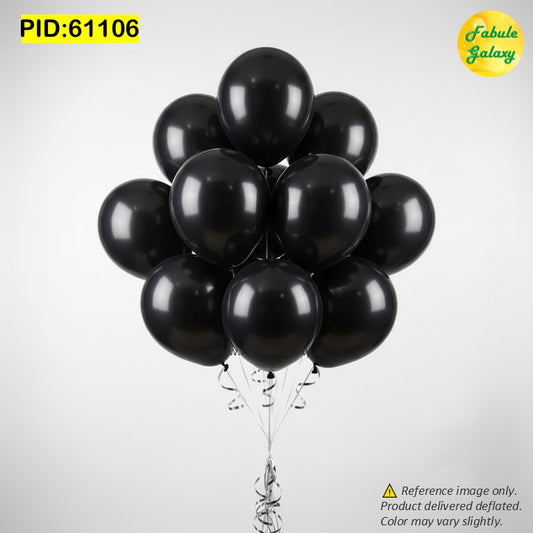 Black Latex Balloons - 10 Pc