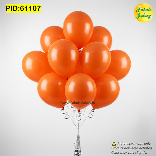 Orange Latex Balloons - 10 Pc