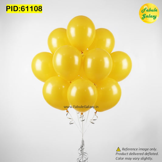 Yellow Latex Balloons - 10 Pc