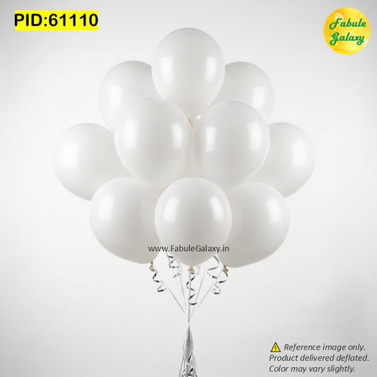 White Latex Balloons - 10 Pc
