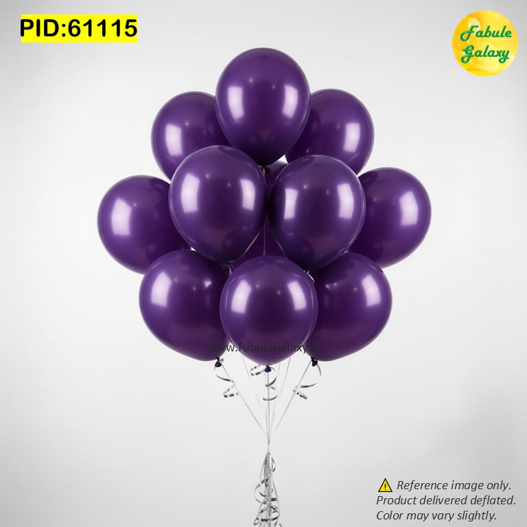 Purple Latex Balloons - 10 Pc