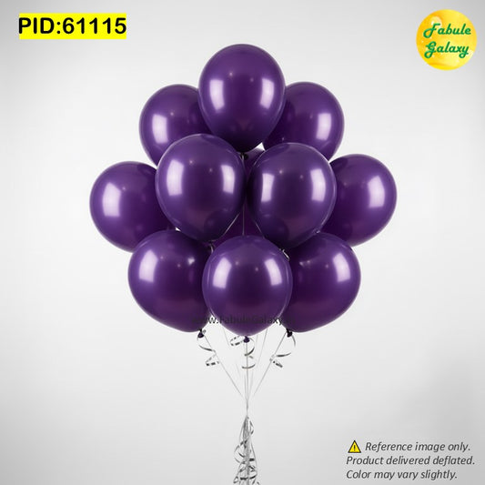 Purple Latex Balloons - 10 Pc