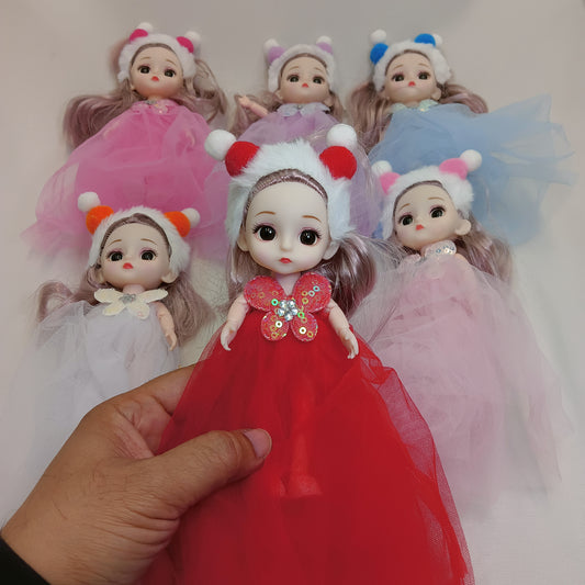 Pompom hairband doll keychain